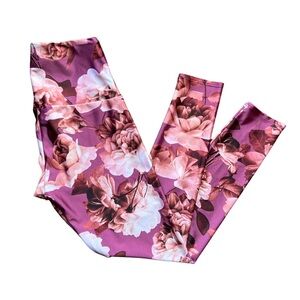 Onzie High Basic Midi Legging Gardenia XS Pink Roses Floral